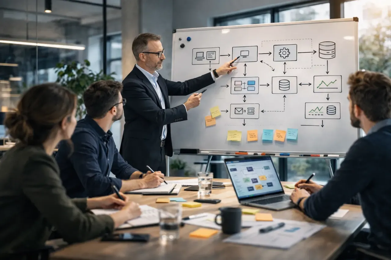 High-Five zwischen Entwicklern am Laptop